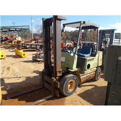 CLARTK GPS20 FORKLIFT, S/N 4161264, PROPANE, 3' FORKS, METER READING 2,453 HRS