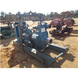 THOMPSON 6" WATER PUMP, JOHN DEERE DIESEL ENG, SKID MTD, METER READING 1989 HRS