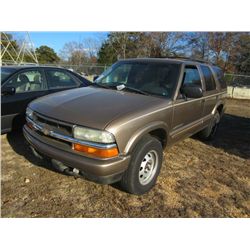2003 CHEVROLET BLAZER LS 4X4, S/N 1GNDT13X93K108642, GAS, A/T, ODOMETER READING 181,098 MILES