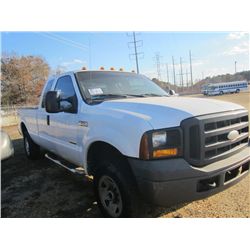 2006 FORD F250 EXTENDED CAB 4X4 PICKUP, S/N 1FTSX21P16EC55182, POWERSTROKE DIESEL ENG, A/T