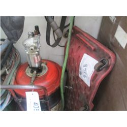 1 LOT AIR GREASE GUN, DOLLY & BARREL OF GREASE, MAINTENANCE DOLLY