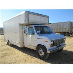 1989 FORD ECONOLINE 350 VAN, S/N 1FDKE37M4KHA68547, FORD DIESEL ENG, A /T, 15' VAN BODY, ODOMETER RE