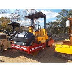 DYNAPAC CC211 TANDEM ROLLER, S/N 61510669, 60" DRUMS, VIBRATORY, CANOPY, METER READING 3,495 HRS