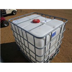 300 GAL PLASTIC STORAGE CONTAINER W/ METAL CAGE & PALLET