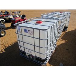 300 GAL PLASTIC STORAGE CONTAINER W/ METAL CAGE & PALLET