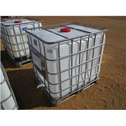 300 GAL PLASTIC STORAGE CONTAINER W/ METAL CAGE & PALLET