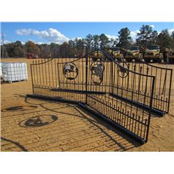 16' STEEL GATE W/POST, FISH DESIGN