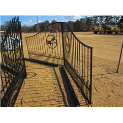 16' STEEL GATE W/POST, HORSE DESIGN