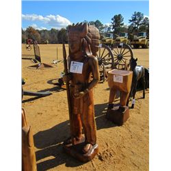 70" WOODEN INDIAN