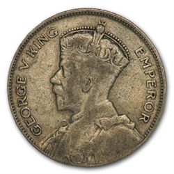 New Zealand 1933-35 Silver 1/2 Crown George V VF