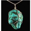 Image 1 : NATURAL 229.51CTW TURQUOISE WIRE WRAPPED PENDANT