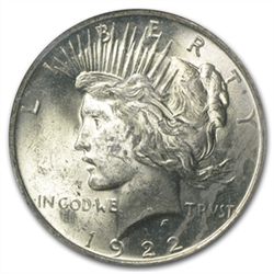 1922 Peace Dollar MS-63 NGC - Binion Collection