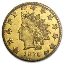 1876 BG-1065 Indian Round 50 Cent Gold MS-64 PCGS