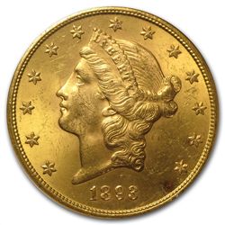 1893-S $20 Gold Liberty Double Eagle - MS-63 NGC