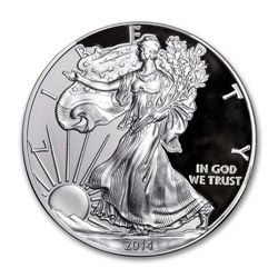 2014-W (Proof) Silver American Eagle (w/Box &amp; CoA)