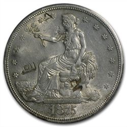 1875-S Trade Dollar - Almost Uncirculated-58 PCGS - Cho