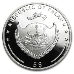 Palau 2014 $5 Proof Silver Four-Leaf Clover - Ounce of