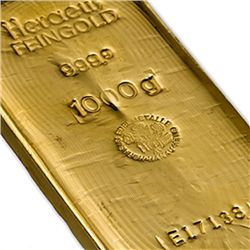 1 Kilo (32.15 oz) Gold Bar - Heraeus - .9999 Fine