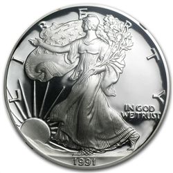 1991-S Proof Silver American Eagle PF-69 NGC (Retro Bla