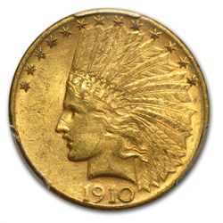 1910-S $10 Indian Gold Eagle - AU-55 PCGS