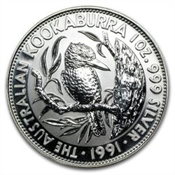 1991 1 oz Silver Australian Kookaburra