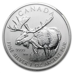 2012 1 oz Silver Canadian Wildlife Series - Moose MS-68