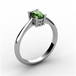 Tourmaline 0.50 ctw Ring 14kt White Gold