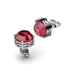 Garnet 3.20ctw Earring 14kt White Gold