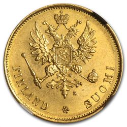 Finland 10 Markkaa Gold NGC-AU Random Dates