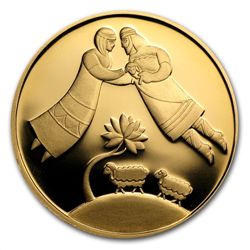 2003 Israel Jacob and Rachel 1/2 oz Proof Gold Coin w/