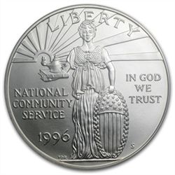 1996-S Community Service $1 Silver Commemorative - MS-6