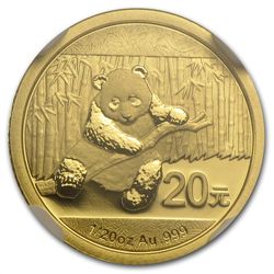2014 1/20 oz Gold Chinese Panda MS-70 NGC (Early Releas