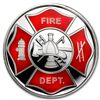 Image 1 : 1 oz Fire Department Enameled Silver Round (w/Box &amp;