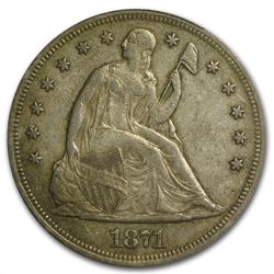 1871 Liberty Seated Dollar XF-45 PCGS
