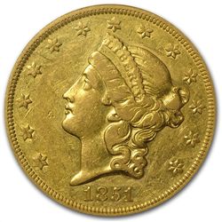 1851 $20 Gold Liberty Double Eagle - VF-35 NGC