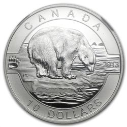 2013 1/2 oz Silver Canadian $10 Polar Bear - Matte PF 7