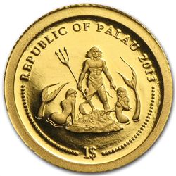 Palau 2013 Gold $1 Marine Life Protection - Mandarinfis