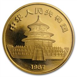 1987-Y (1/2 oz) Gold Chinese Pandas - (Sealed)