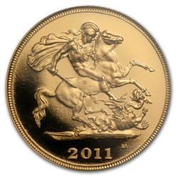 Great Britain 2011 Gold 1/2 Sovereign PCGS PR-70DC 1st