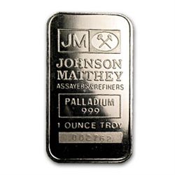 1 oz Johnson Matthey Palladium Bar (No Assay)