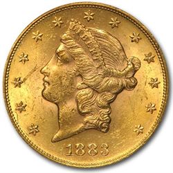 1883-S $20 Gold Liberty Double Eagle - MS-61 PCGS