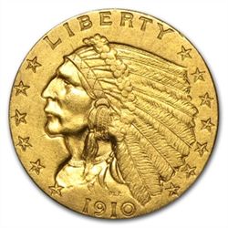 $2.50 Indian Gold Quarter Eagle - Almost Uncirculated