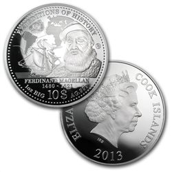 Cook Islands 2013 Big 65mm 1 oz Expeditions of History-