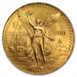 1/2 oz Gold Mexican Onza &amp;/or Libertad (Random Year