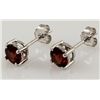 Image 2 : Garnet Gemstone 1.30ctw Silver Stud Earring 0.57g