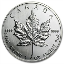 1990 1 oz Silver Canadian Maple Leaf (Brilliant Uncircu