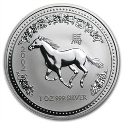 2002 1 oz Silver Lunar Year of the Horse (Series I)