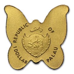 Palau Gold $1 Golden Butterfly Coin (1/2 gram of Pure G