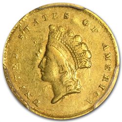 1855-C $1 Indian Head Gold - XF Details - PCGS