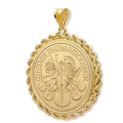 2014 1/4 oz Gold Philharmonic Pendant (Rope-Prong Bezel